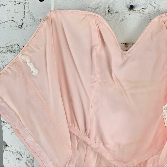 Gunne Sax Jessica McClintock Strapless Pink Glitter Sequin Lace Dress Nylon 7/8 - Picture 8 of 16